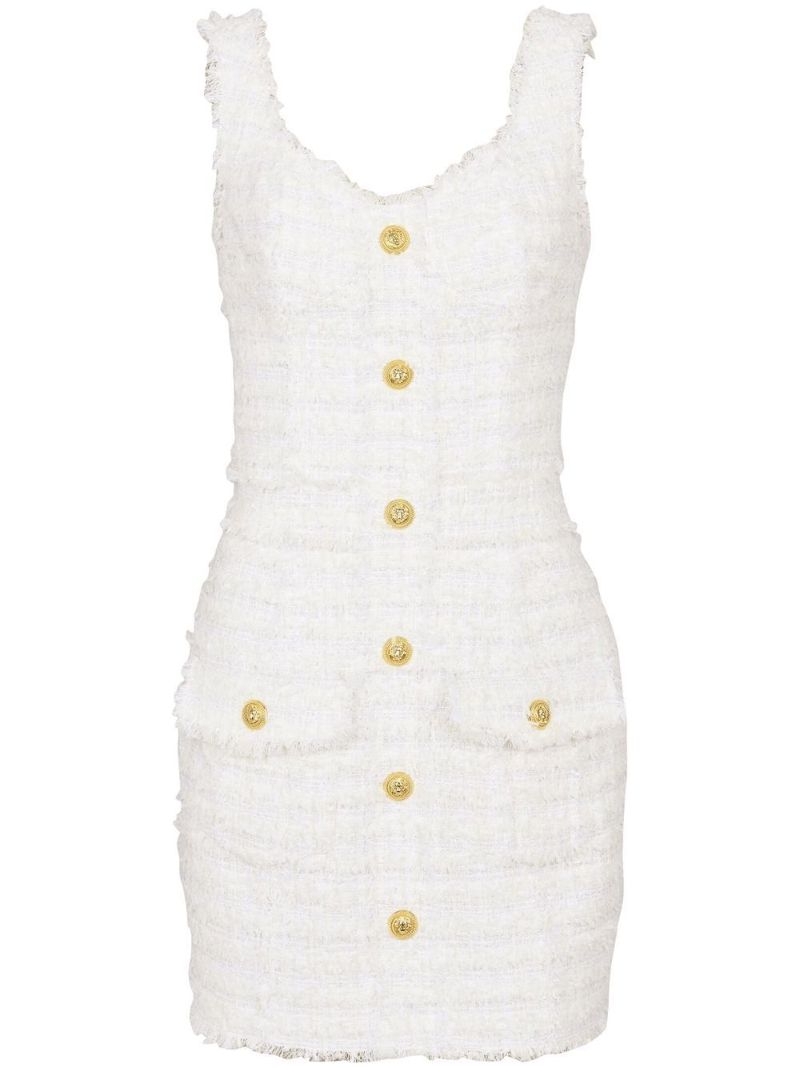 White Tweed Mini Dress