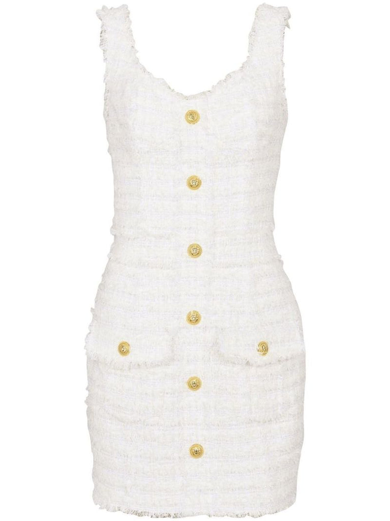 White Tweed Mini Dress