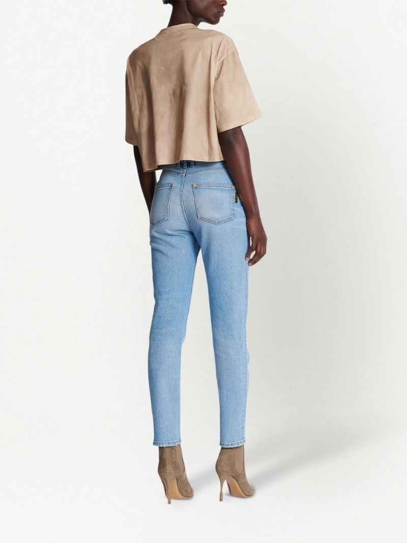 Blue Faded Slim-leg Jeans