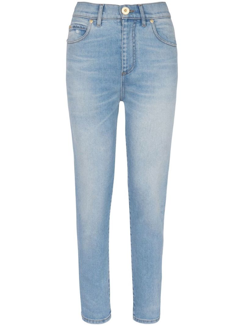 Blue Faded Slim-leg Jeans