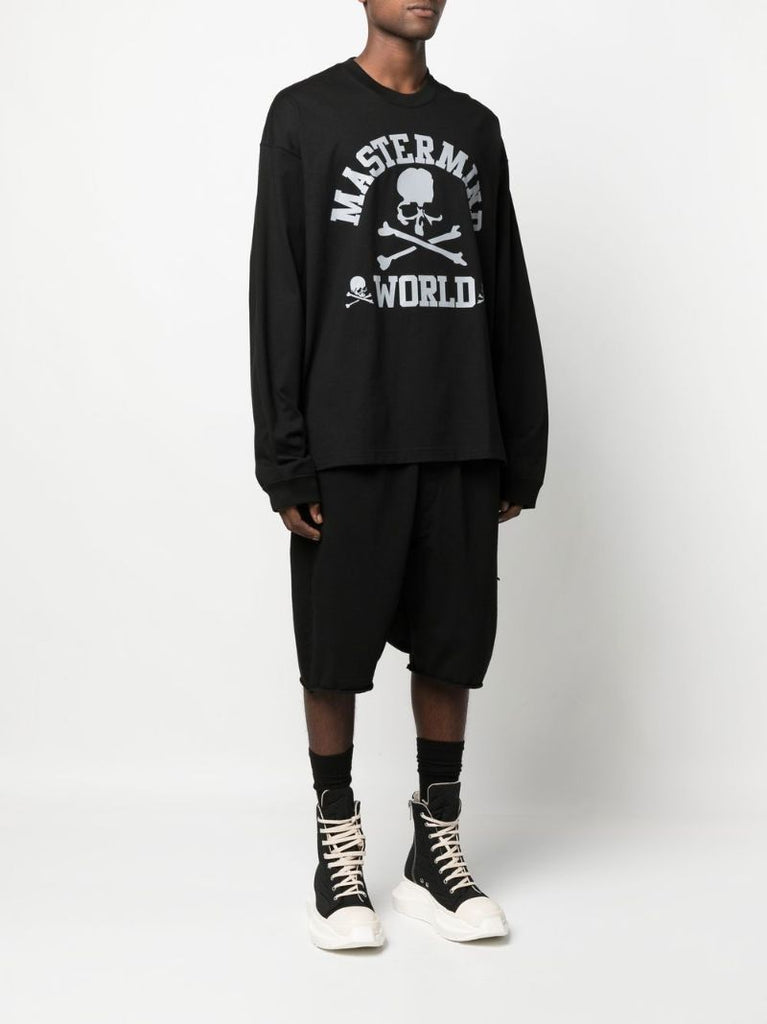 Black Logo Print Cotton Sweatshirt