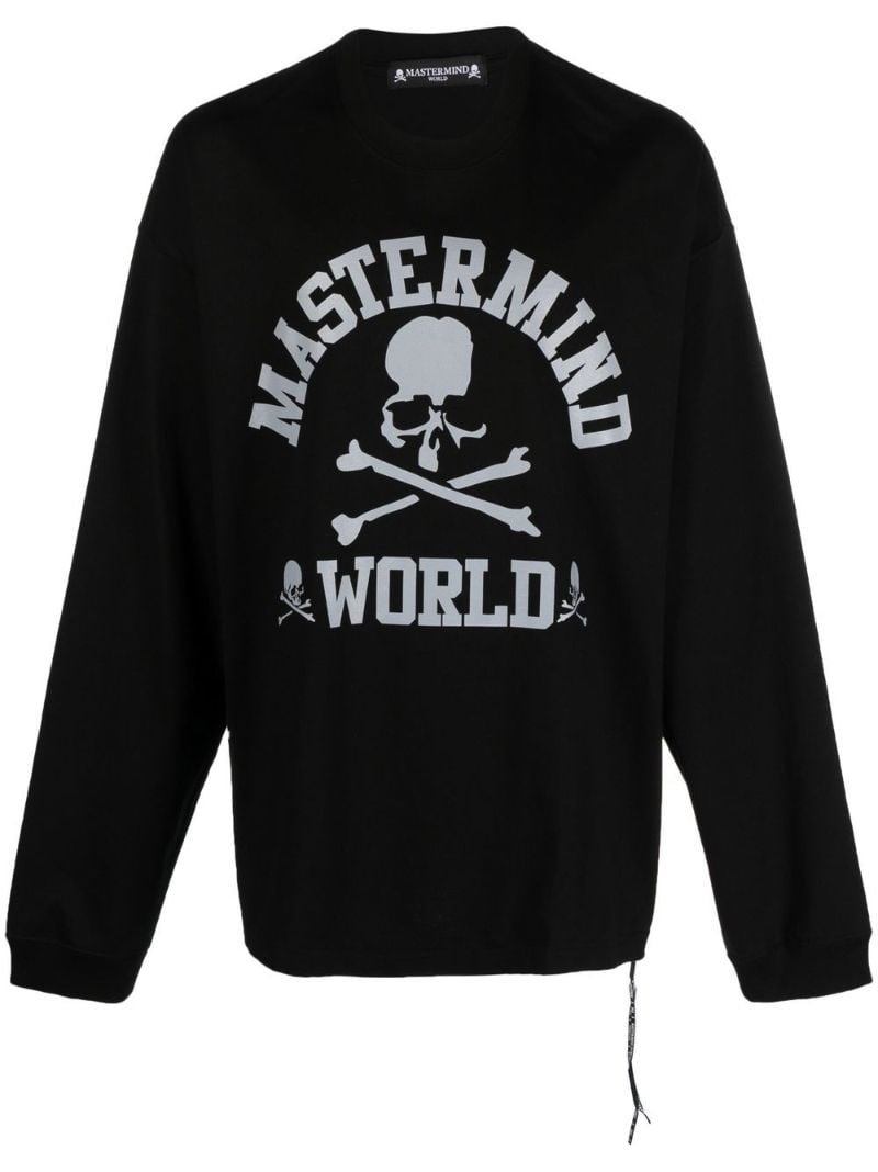 Black Logo Print Cotton Sweatshirt