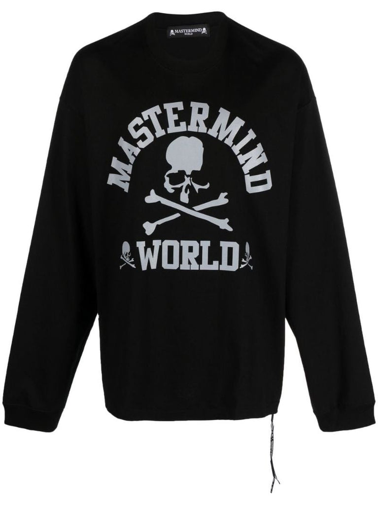 Black Logo Print Cotton Sweatshirt
