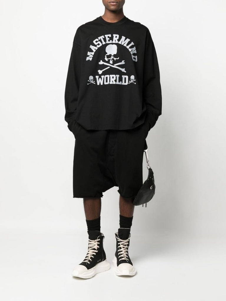 Black Logo Print Cotton Sweatshirt