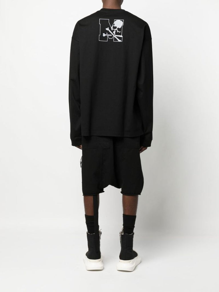 Black Logo Print Cotton Sweatshirt
