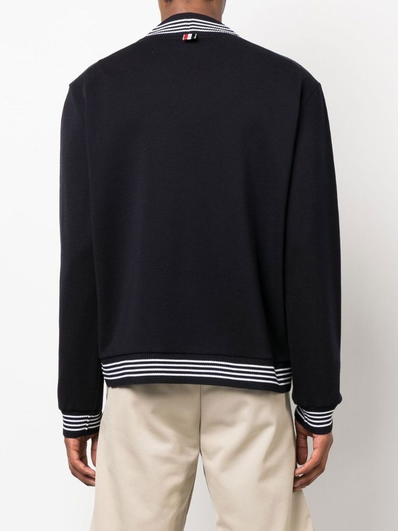 Navy V-neck Wool Sweater