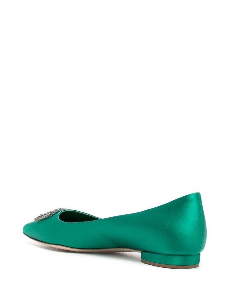 Blue Floritanu Leather Ballerina Shoes