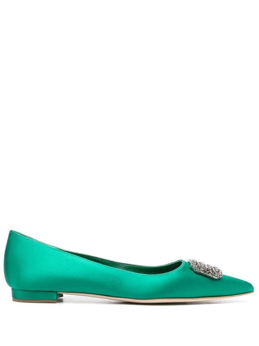 Blue Floritanu Leather Ballerina Shoes