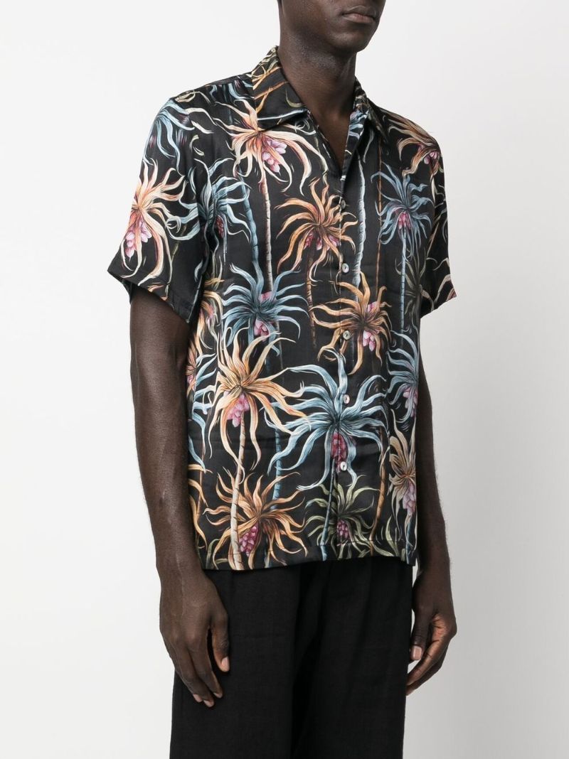 Palm Tree Print Silk Shirt
