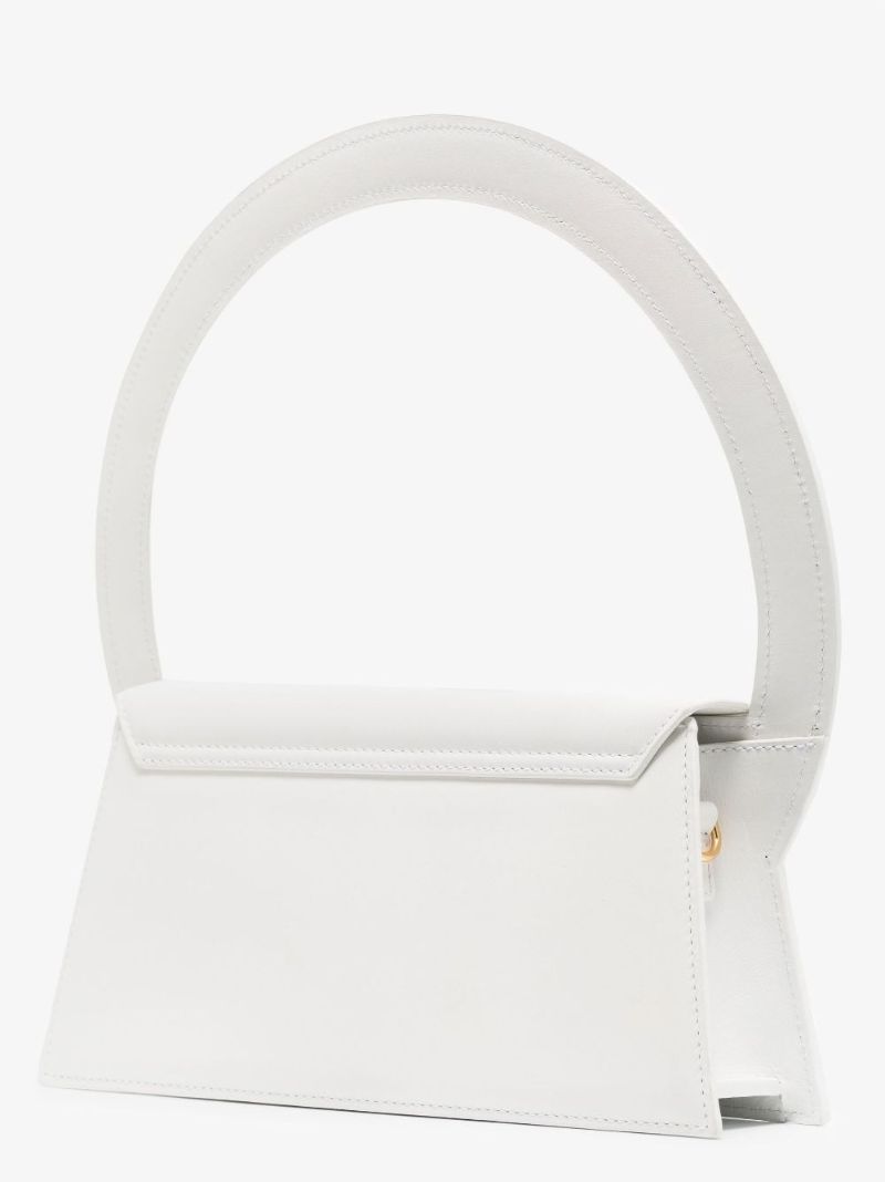 White Le Sac Rond Leather Shoulder Bag