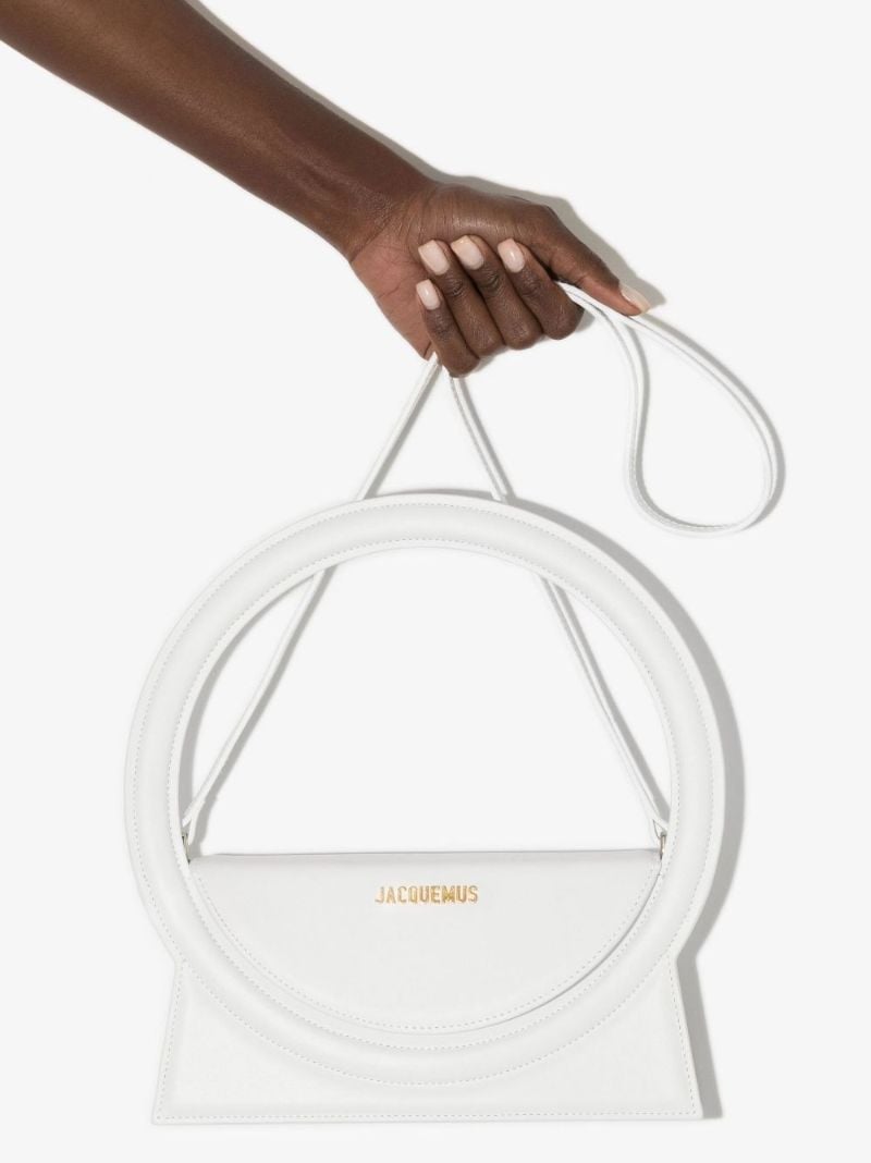 White Le Sac Rond Leather Shoulder Bag