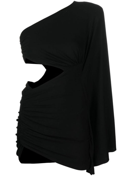 Black One-shoulder Mini Dress