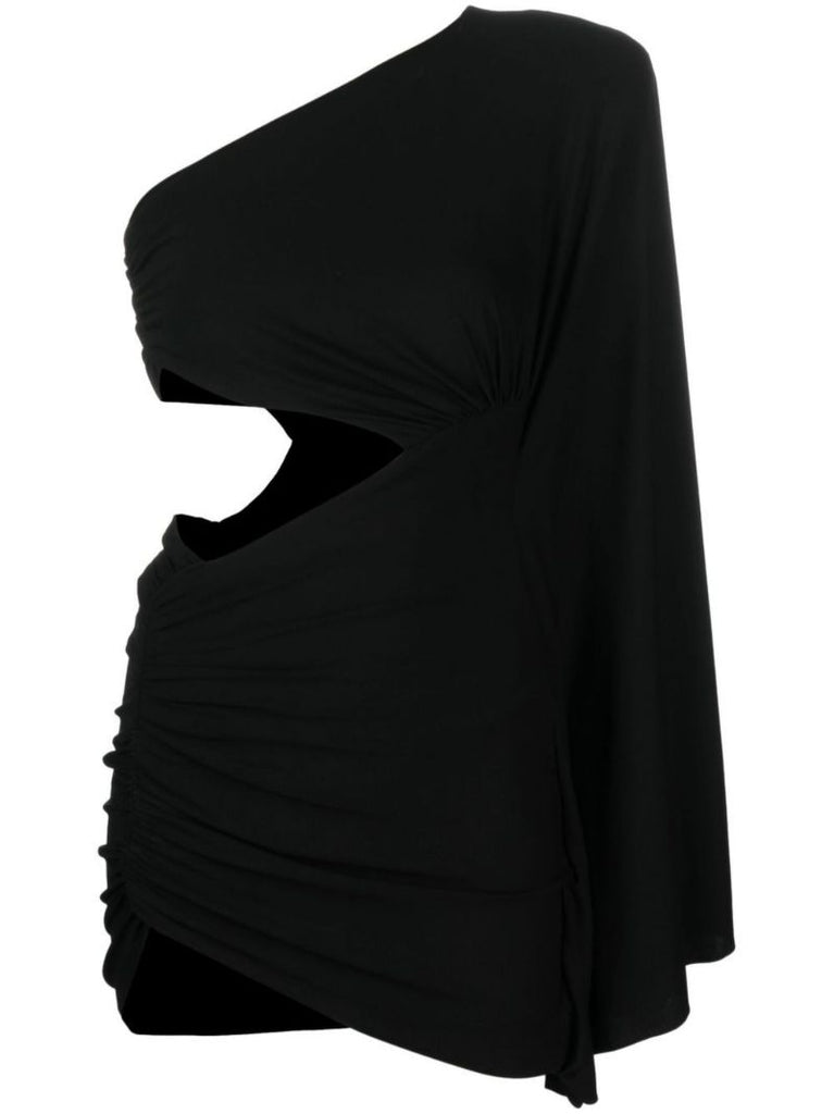 Black One-shoulder Mini Dress