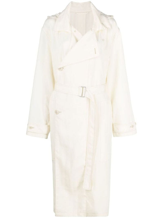 Neutral Hooded Trench Coat