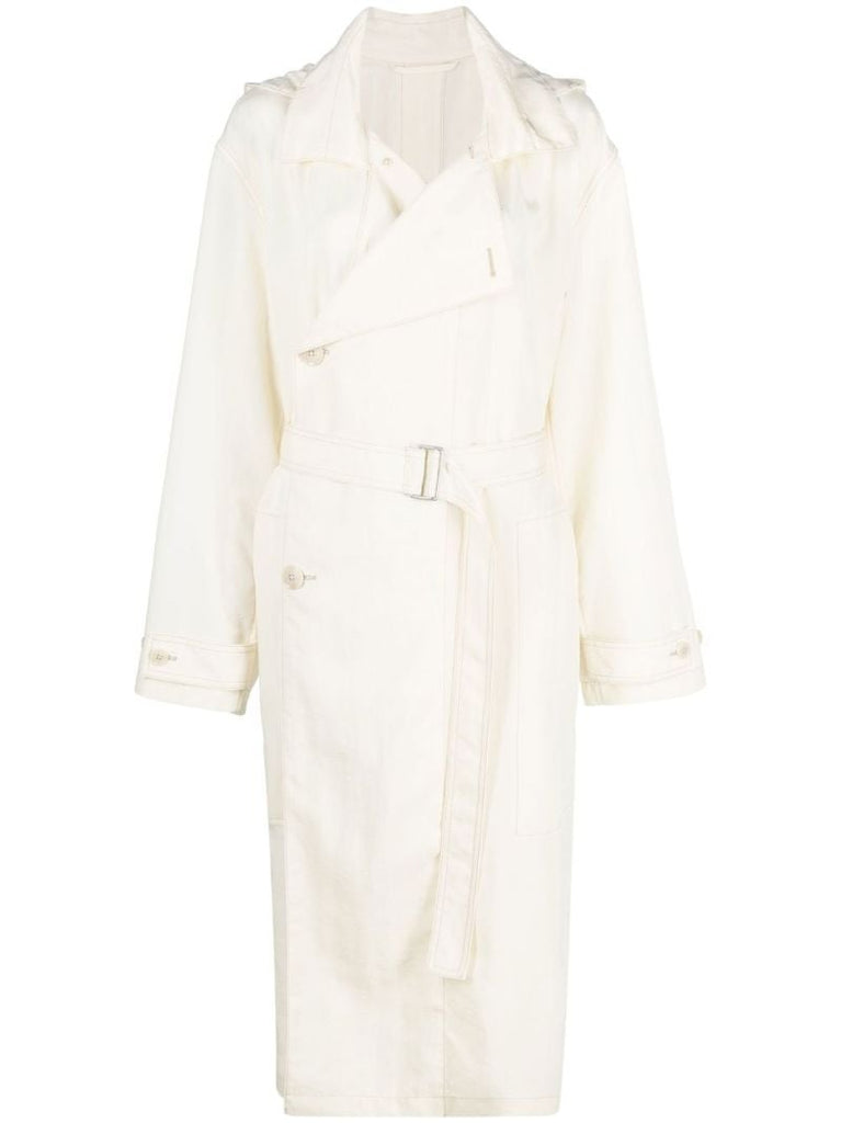 Neutral Hooded Trench Coat