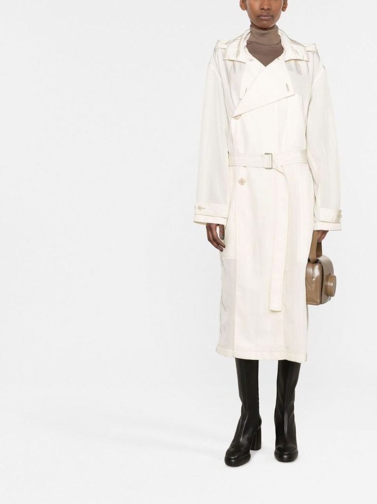 Neutral Hooded Trench Coat