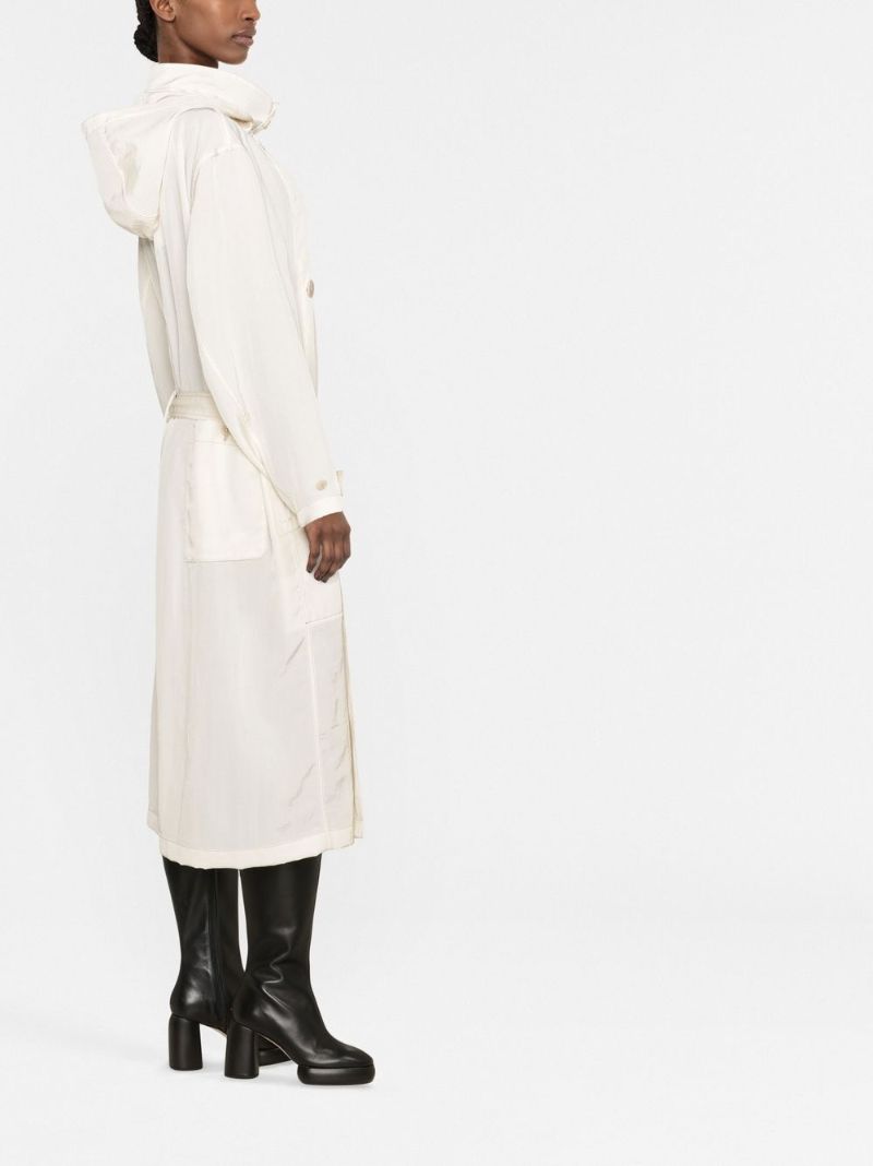 Neutral Hooded Trench Coat