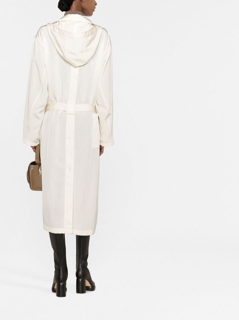 Neutral Hooded Trench Coat