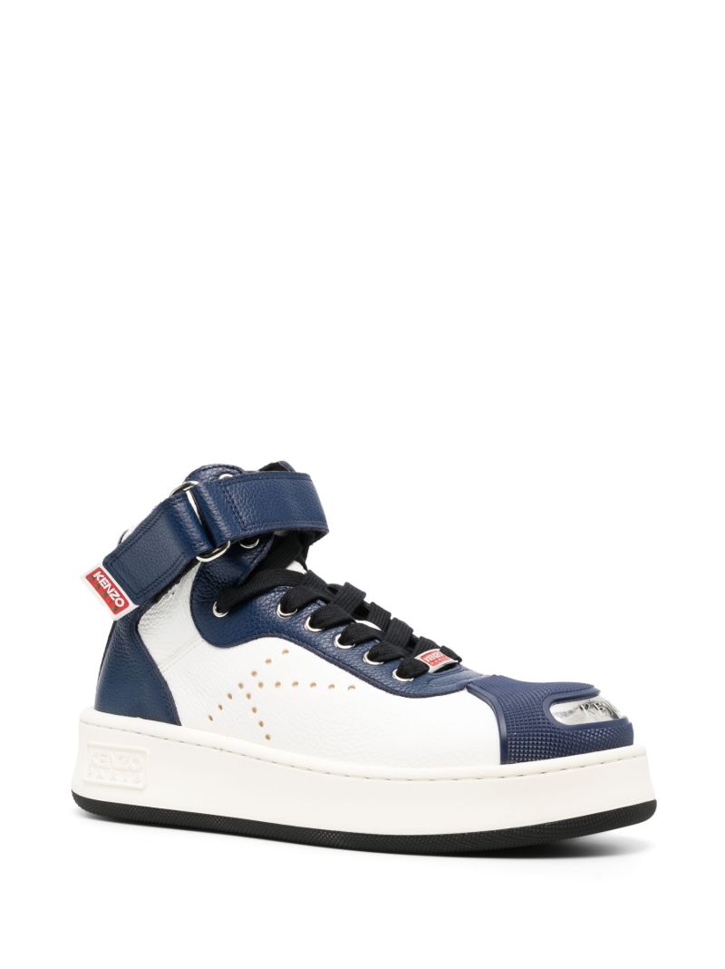 Blue and White Hoops High-top Sneakers