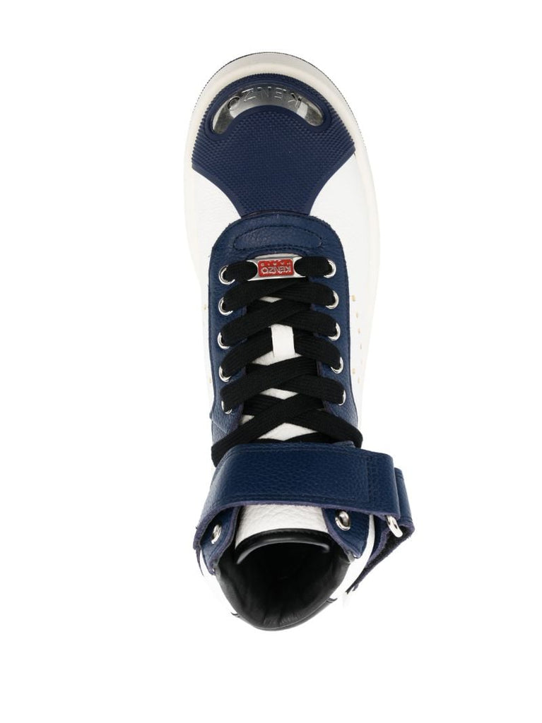 Blue and White Hoops High-top Sneakers