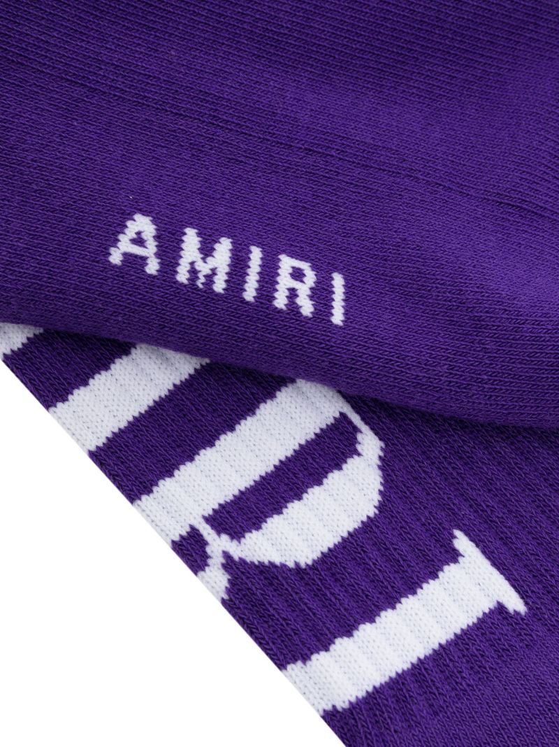 Purple Solid Core Logo Socks