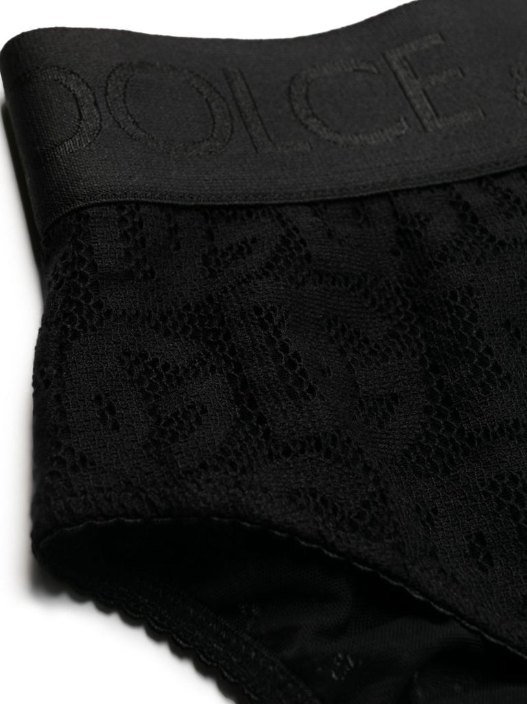 Black Logo High Waist Briefs