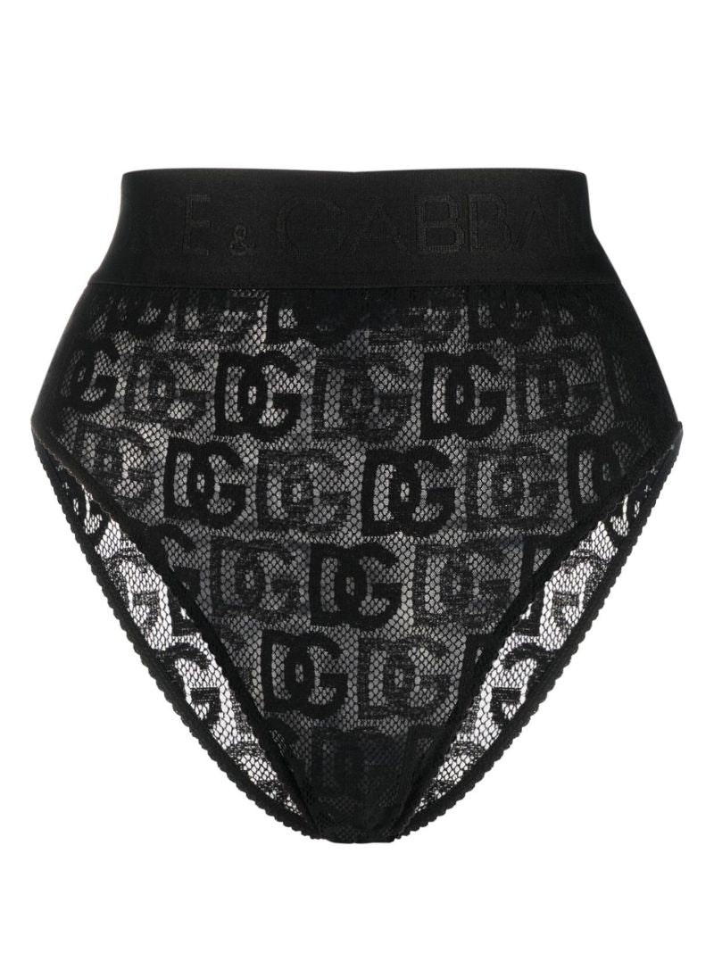 Black Logo High Waist Briefs