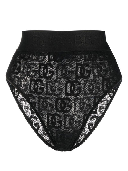 Black Logo High Waist Briefs