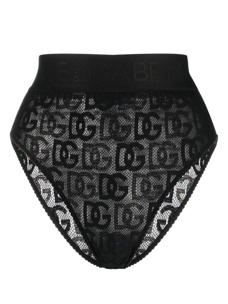 Black Logo High Waist Briefs