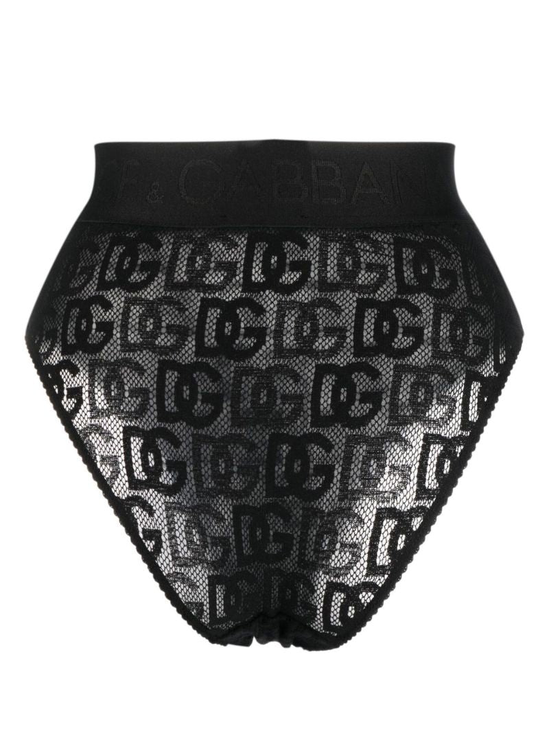 Black Logo High Waist Briefs