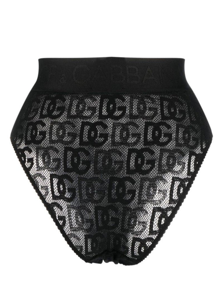 Black Logo High Waist Briefs