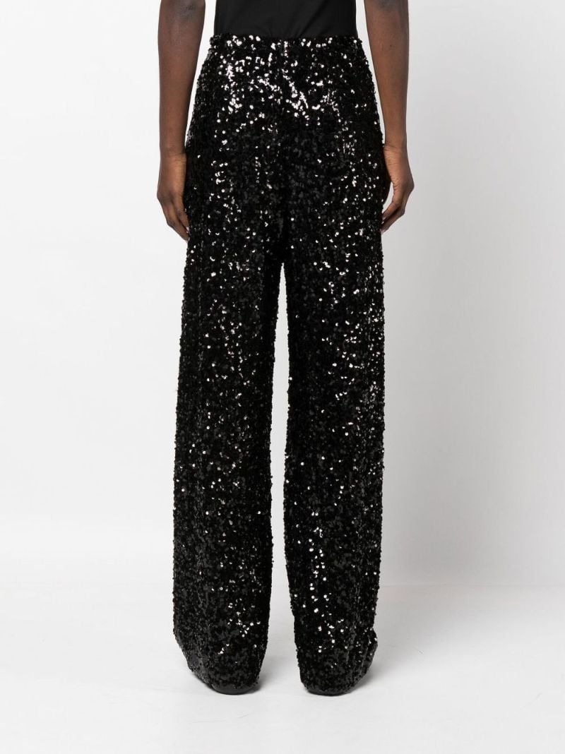 Black Pulvis Sequin Wide-leg Trousers