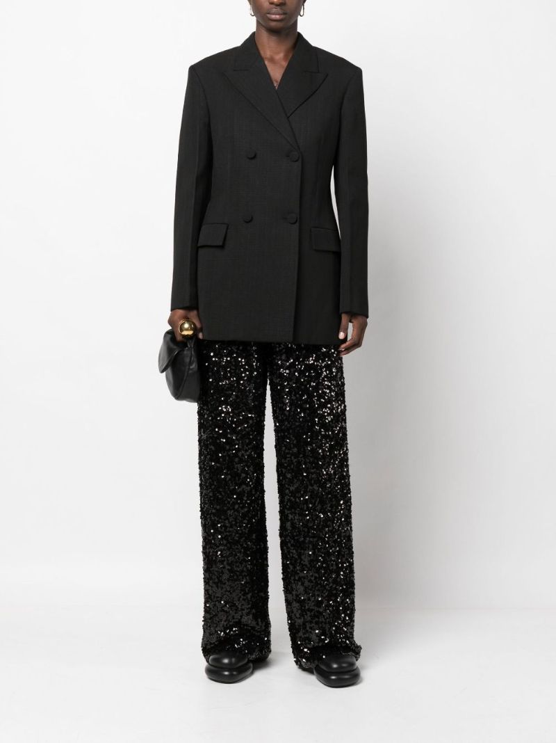 Black Pulvis Sequin Wide-leg Trousers
