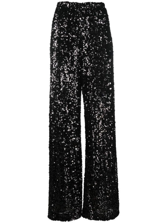 Black Pulvis Sequin Wide-leg Trousers