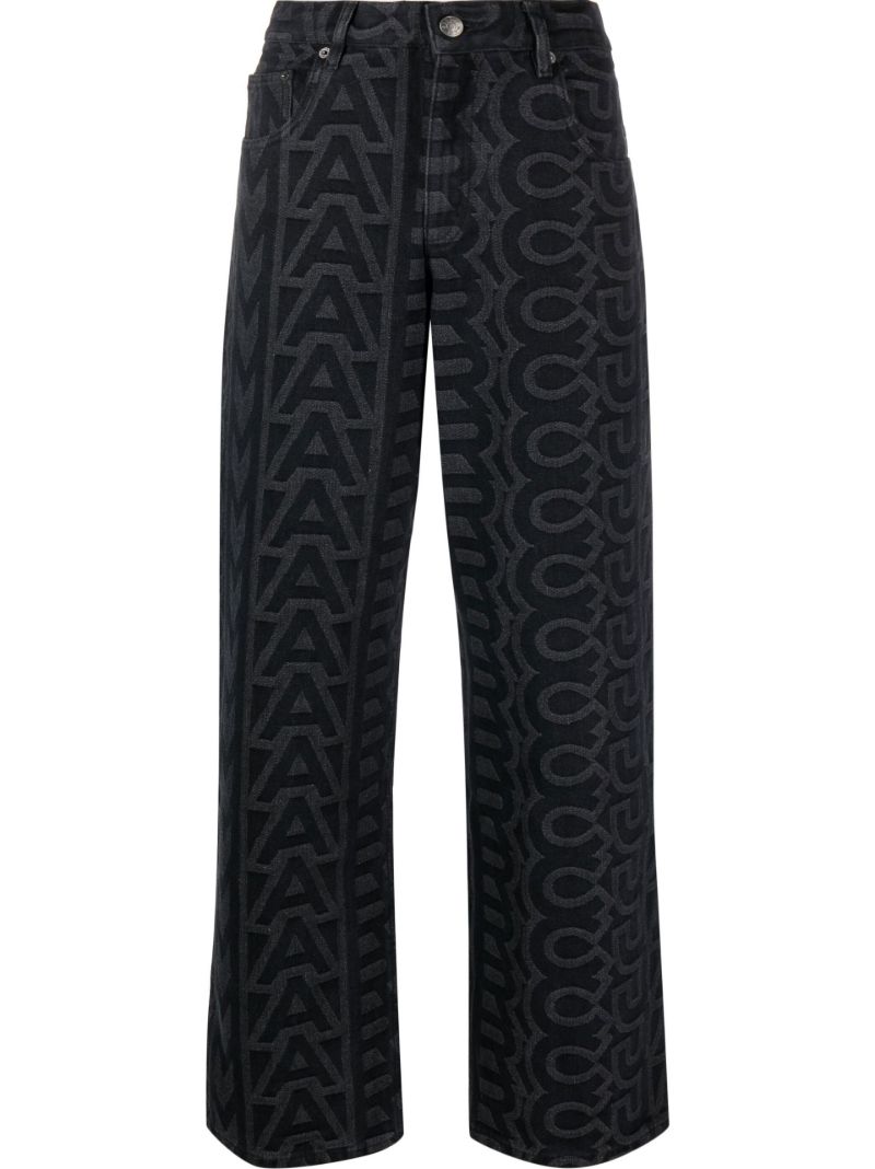 Black the Monogram Wide-leg Jeans