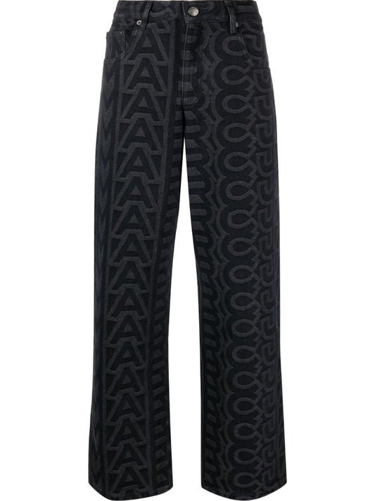 Black the Monogram Wide-leg Jeans