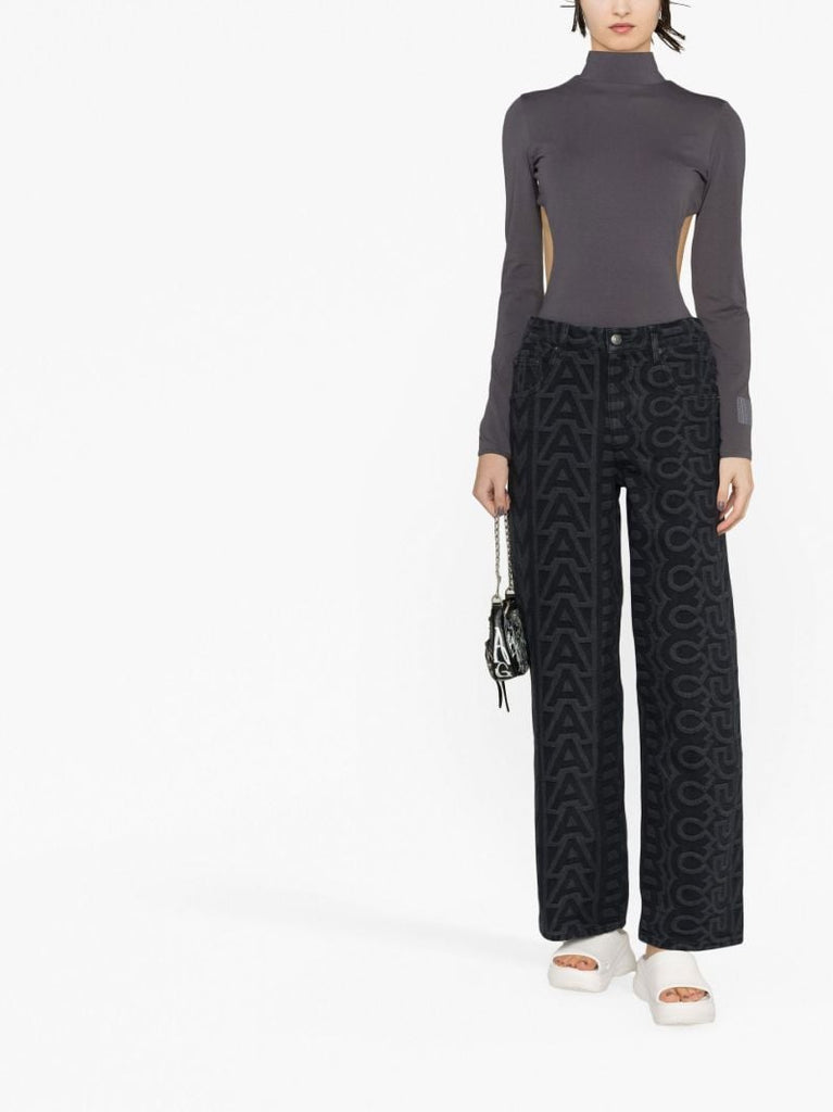 Black the Monogram Wide-leg Jeans