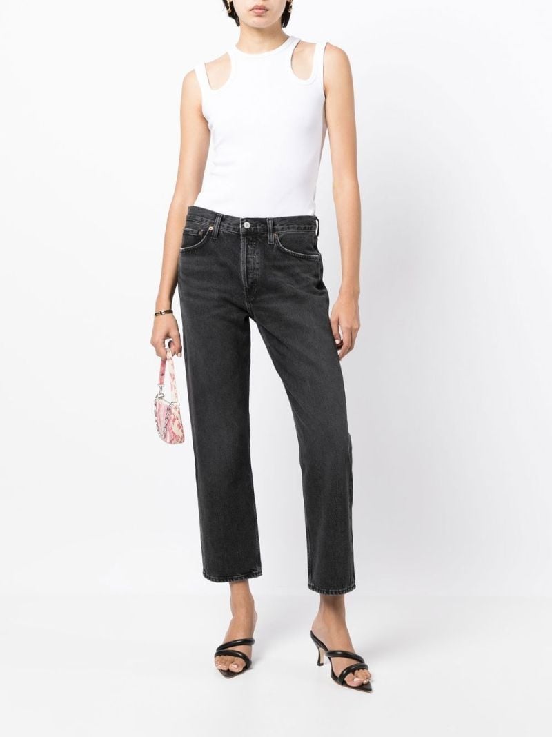 Black Wyman Low-slung Relaxed Straight Jeans