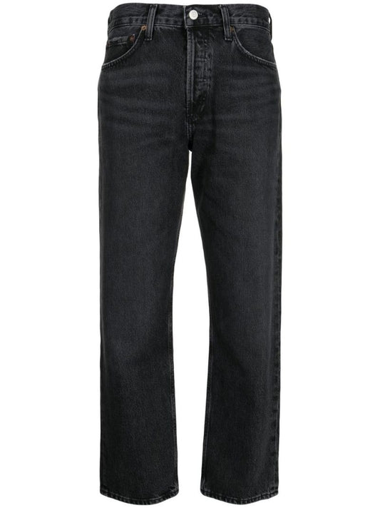 Black Wyman Low-slung Relaxed Straight Jeans