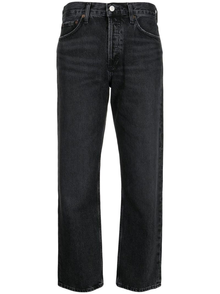 Black Wyman Low-slung Relaxed Straight Jeans