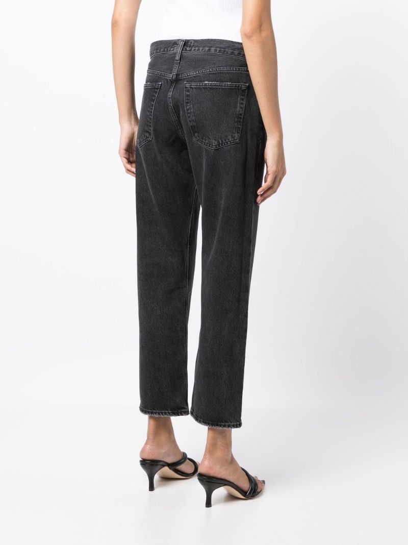 Black Wyman Low-slung Relaxed Straight Jeans