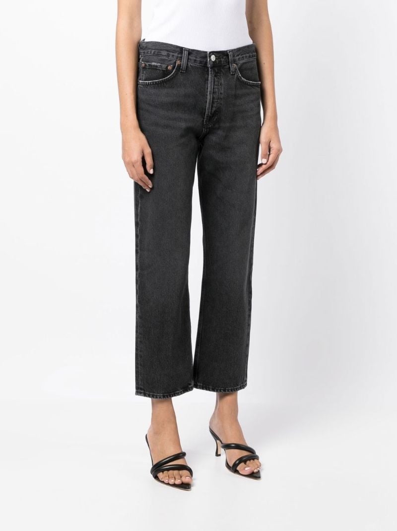 Black Wyman Low-slung Relaxed Straight Jeans
