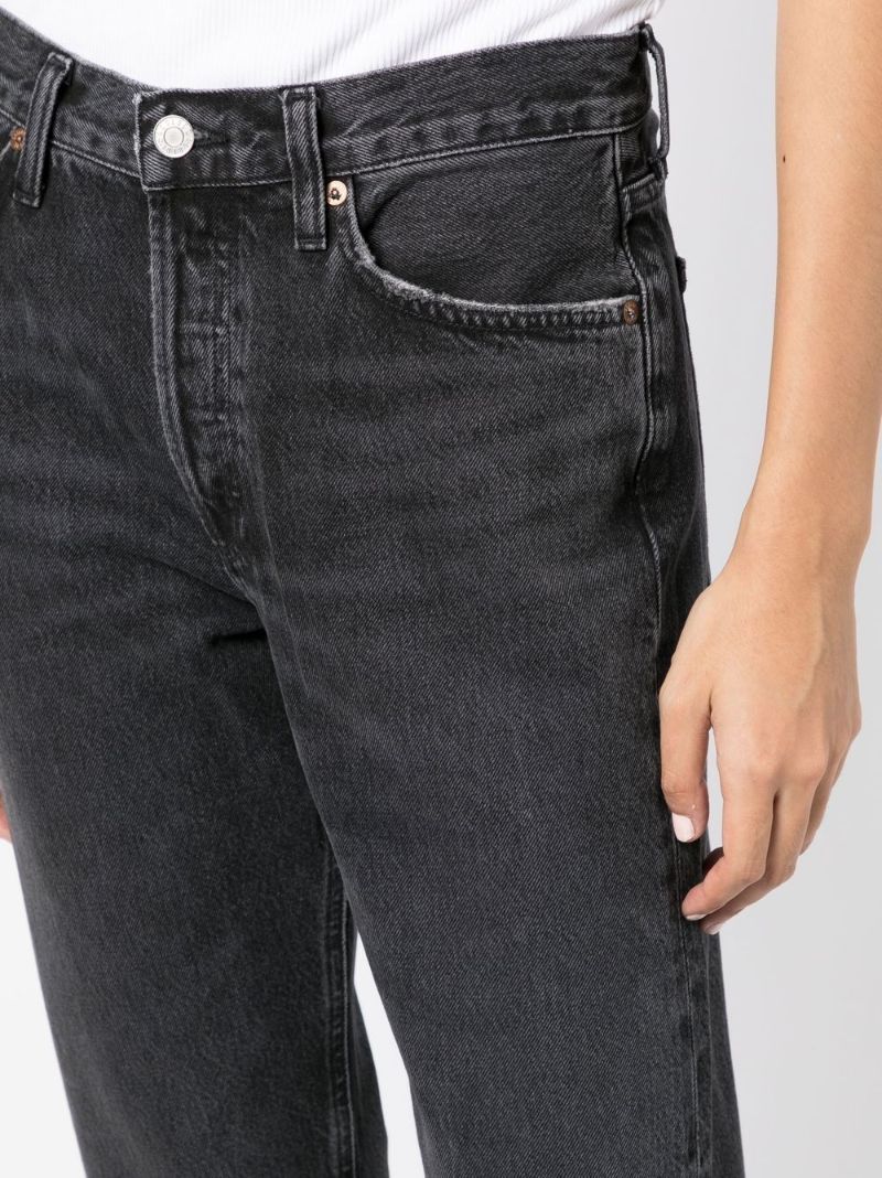 Black Wyman Low-slung Relaxed Straight Jeans
