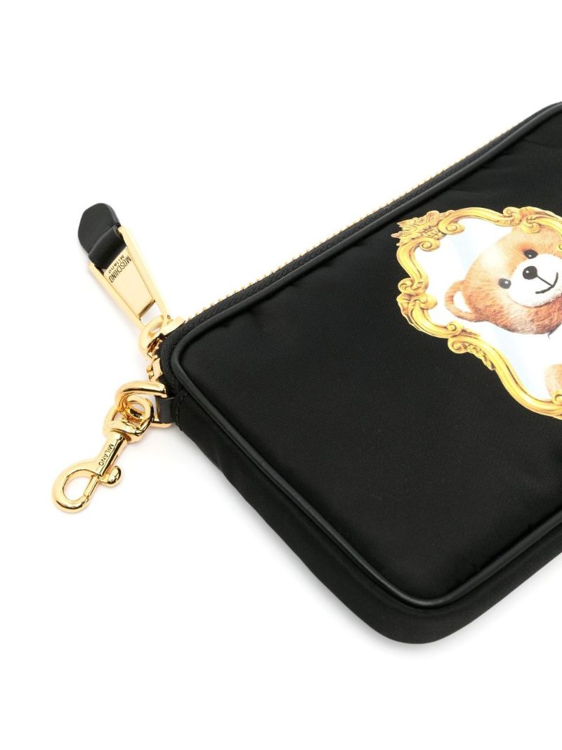 Black Teddy Bear Print Cross Body Bag