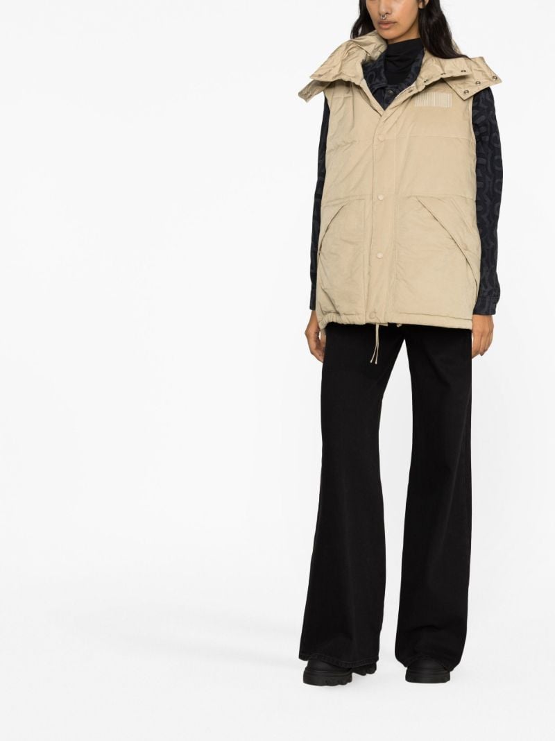 Neutral Quilted Hooded Gilet