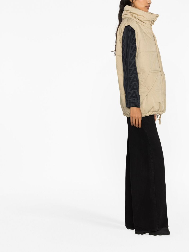 Neutral Quilted Hooded Gilet