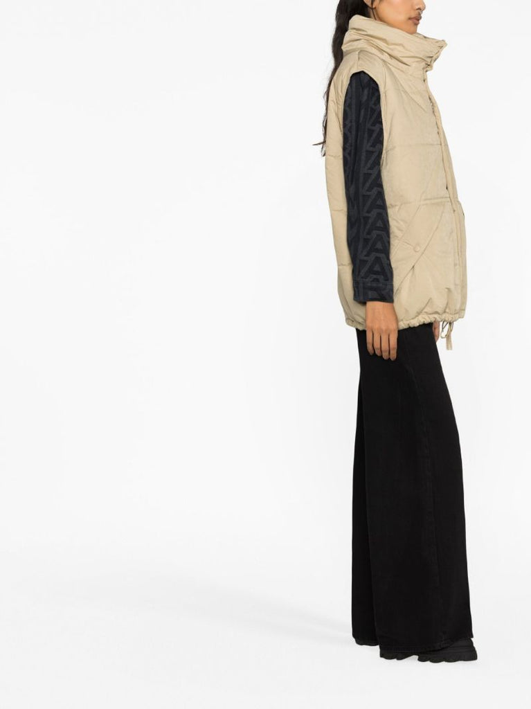 Neutral Quilted Hooded Gilet