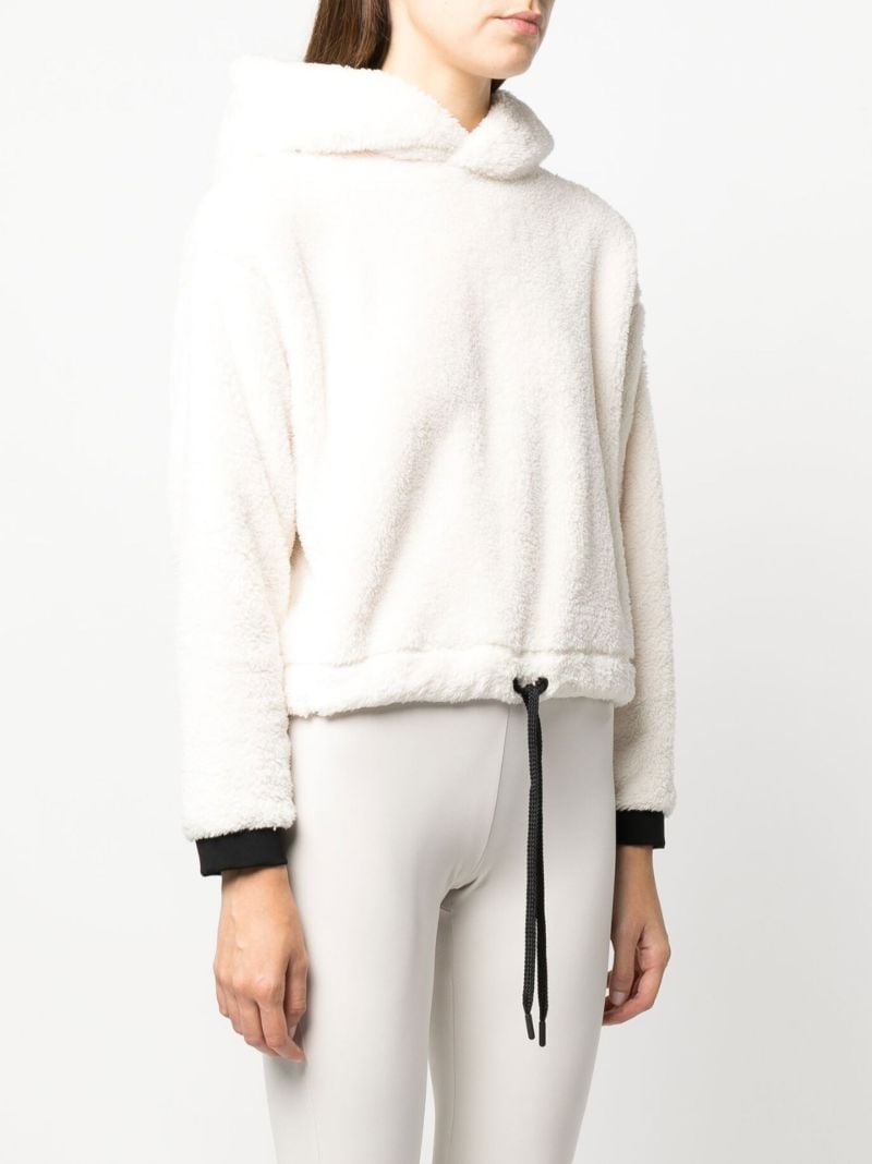 White Drawstring Fleece Hoodie