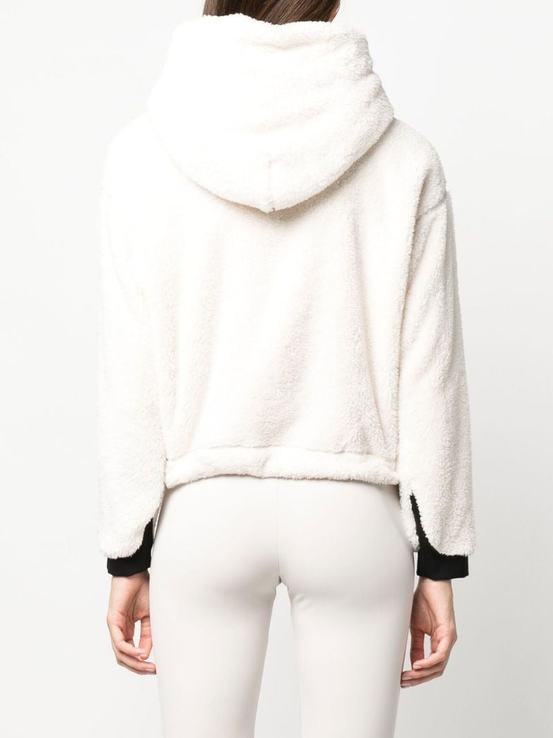 White Drawstring Fleece Hoodie