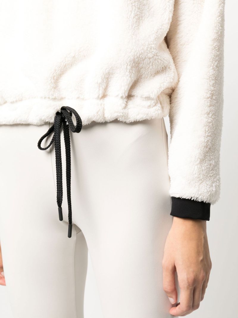 White Drawstring Fleece Hoodie